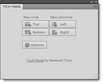 Пример панели с миниатюрами и опциями