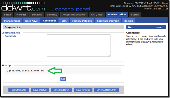 Сохранение команды автозапуска в интерфейсе