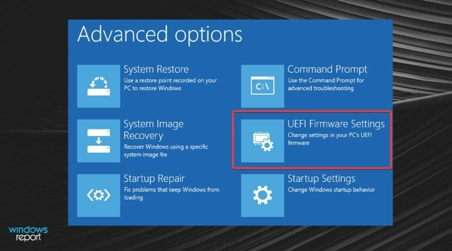 Переход в UEFI Firmware Settings
