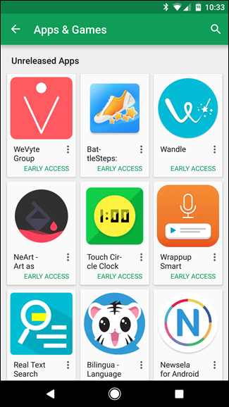 Список отобранных приложений раннего доступа