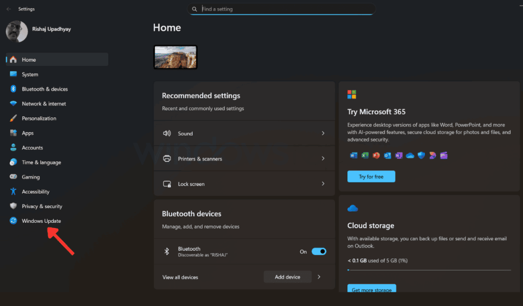 Abrir Windows Update