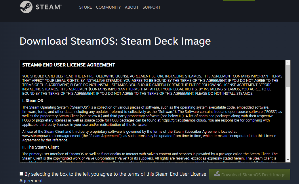 Сброс Steam Deck до заводских настроек
