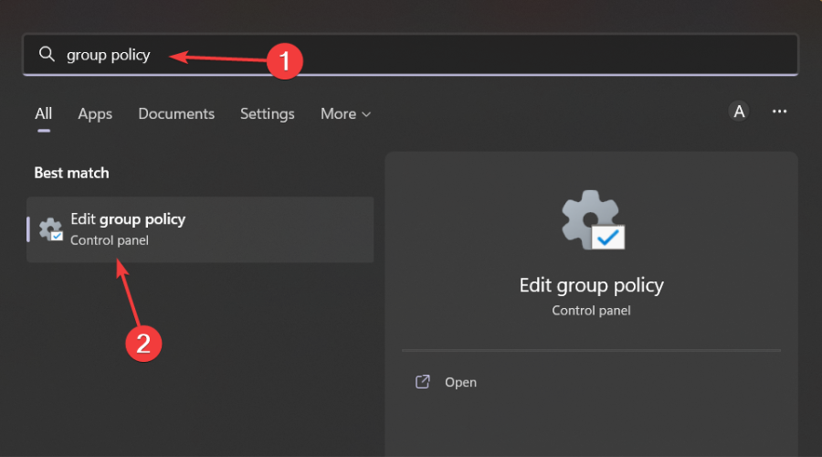Поиск и запуск редактора локальной групповой политики