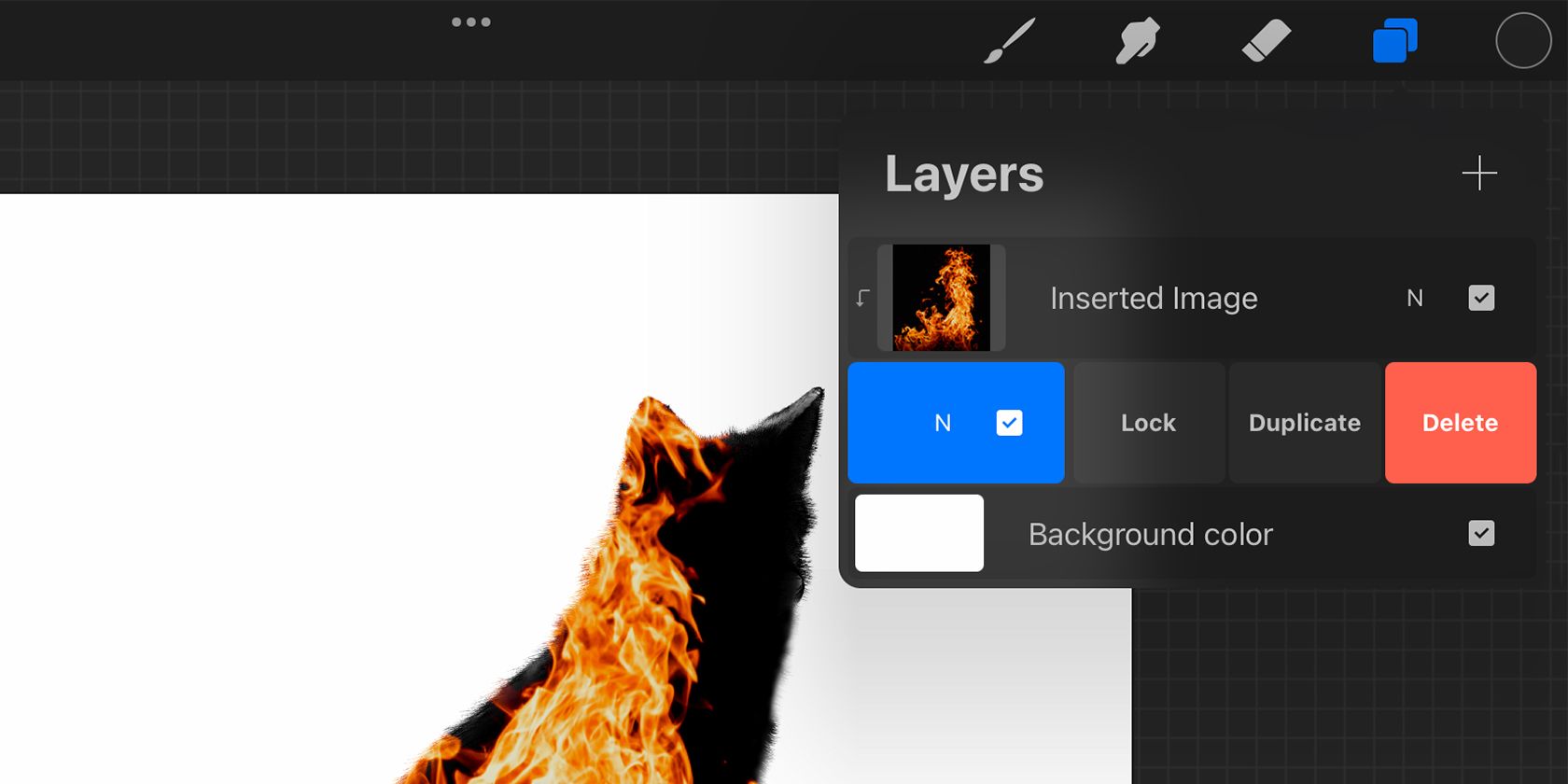Панель слоёв с продублированным нижним слоем.
