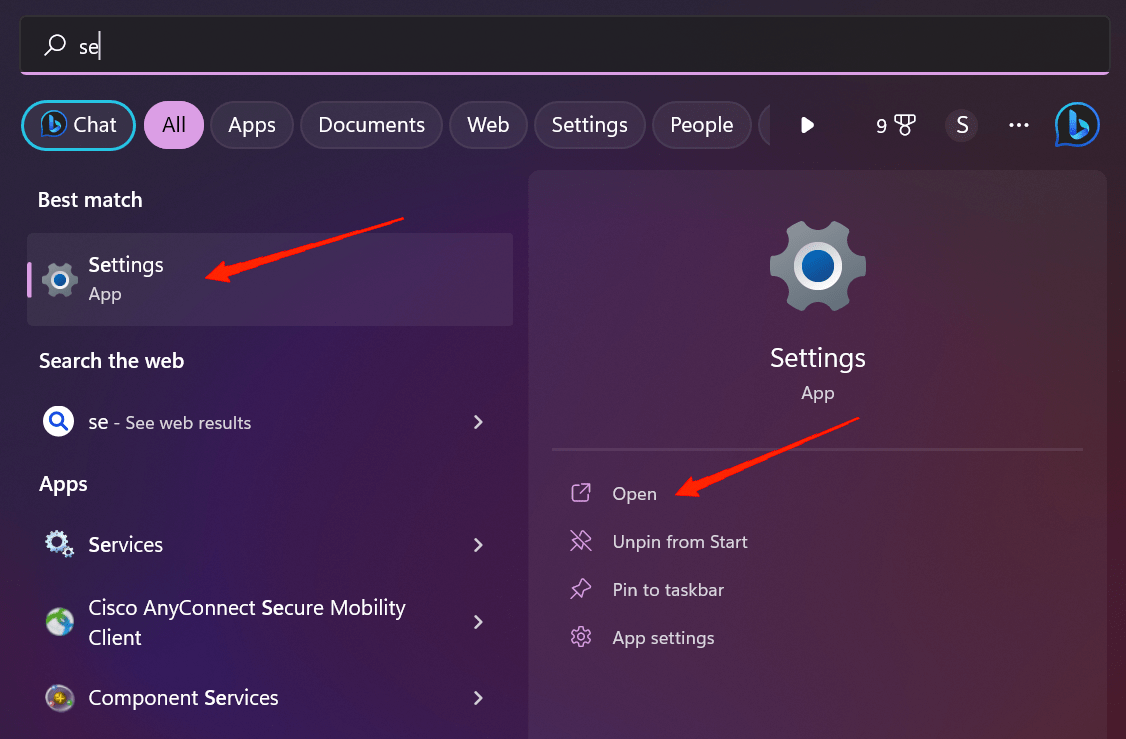 Откройте настройки экрана в Windows 11