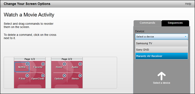 Выбор устройства для добавления функции на экран