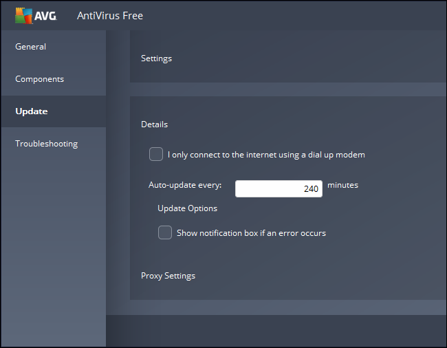 Скриншот: отключение уведомлений об ошибках обновления