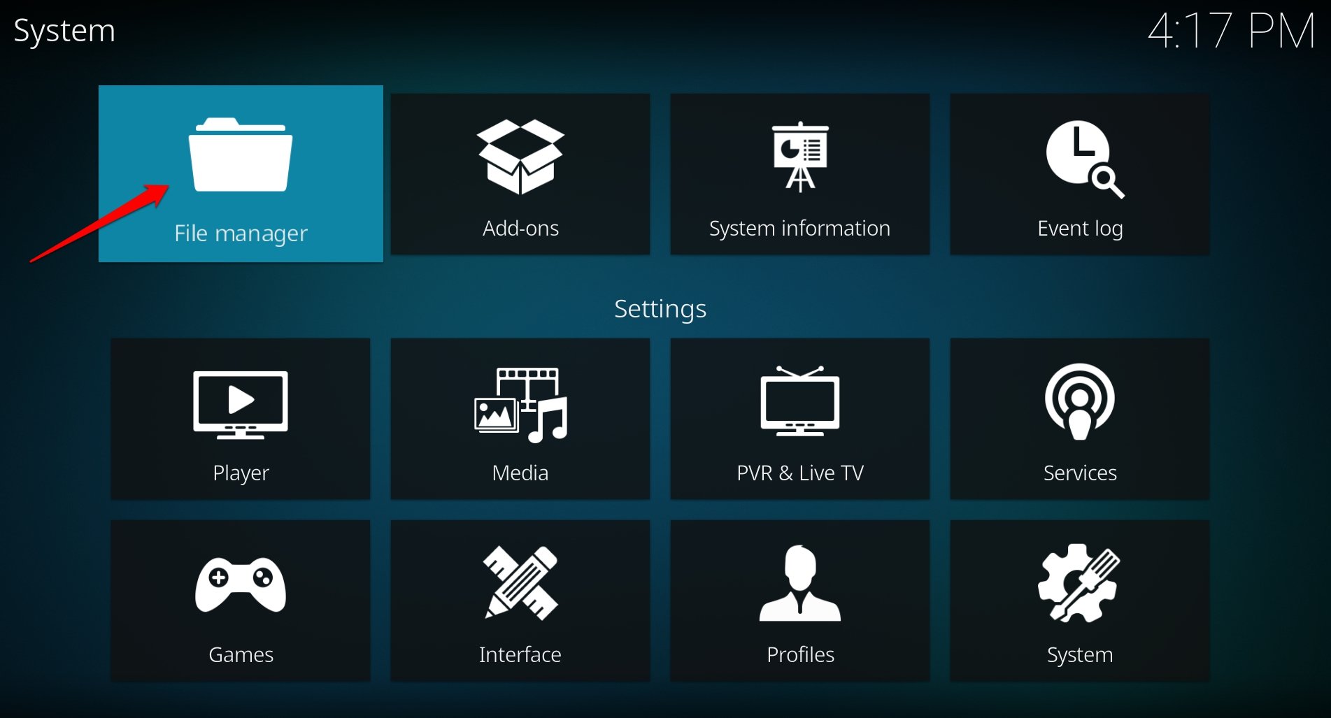 Файловый менеджер Kodi