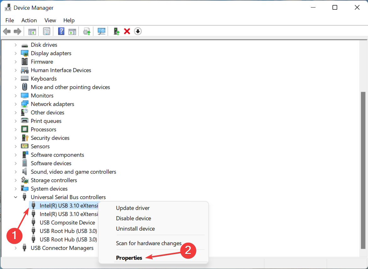 Свойства устройства для изменения питания