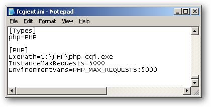 Редактирование fcgiext.ini