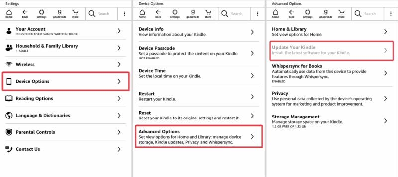 Обновление Amazon Kindle