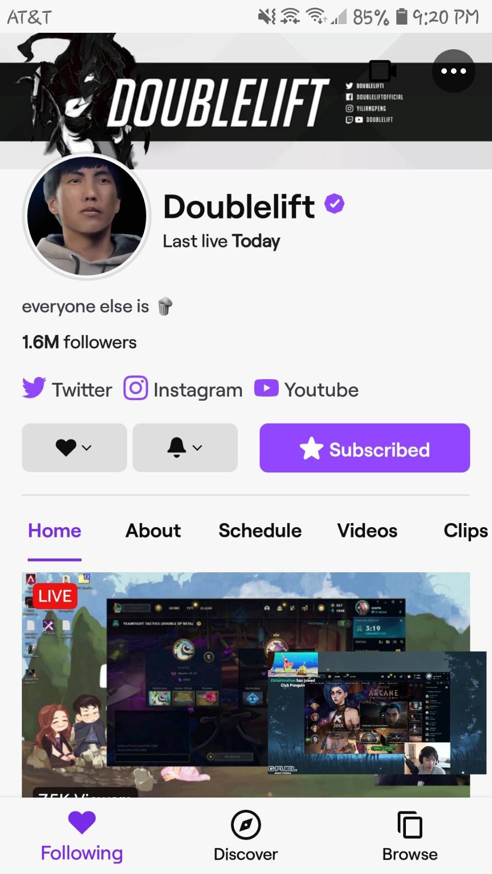Twitch в полноэкранном режиме при дублировании с Android