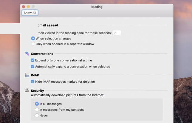 Настройка Outlook для автоматической загрузки изображений на Mac
