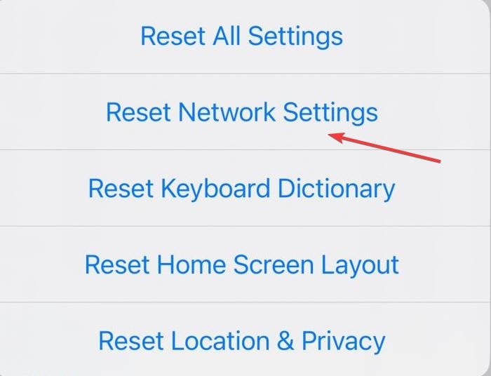 сброс сетевых настроек iPhone