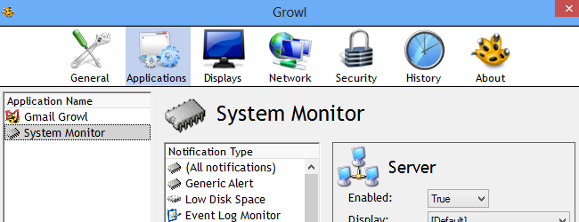 Growl для Windows: локальный и удалённый мониторинг