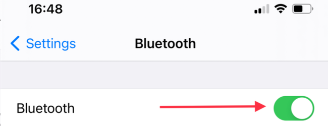 Включите Bluetooth на iPhone или iPad