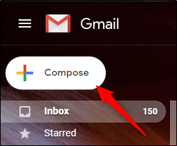 Кнопка «Написать» в Gmail