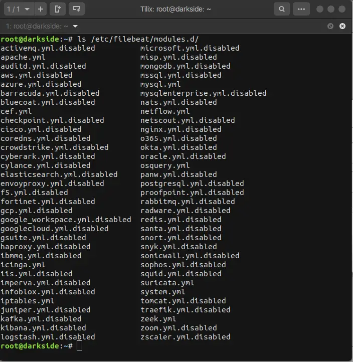 Модули Filebeat