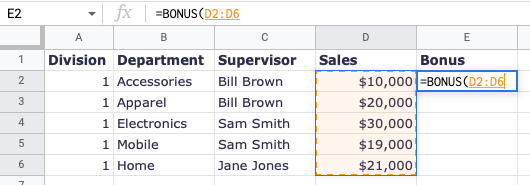 Enter the new function and formula