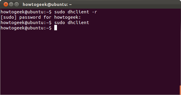 Запрос нового IP у DHCP-сервера и освобождение текущего адреса