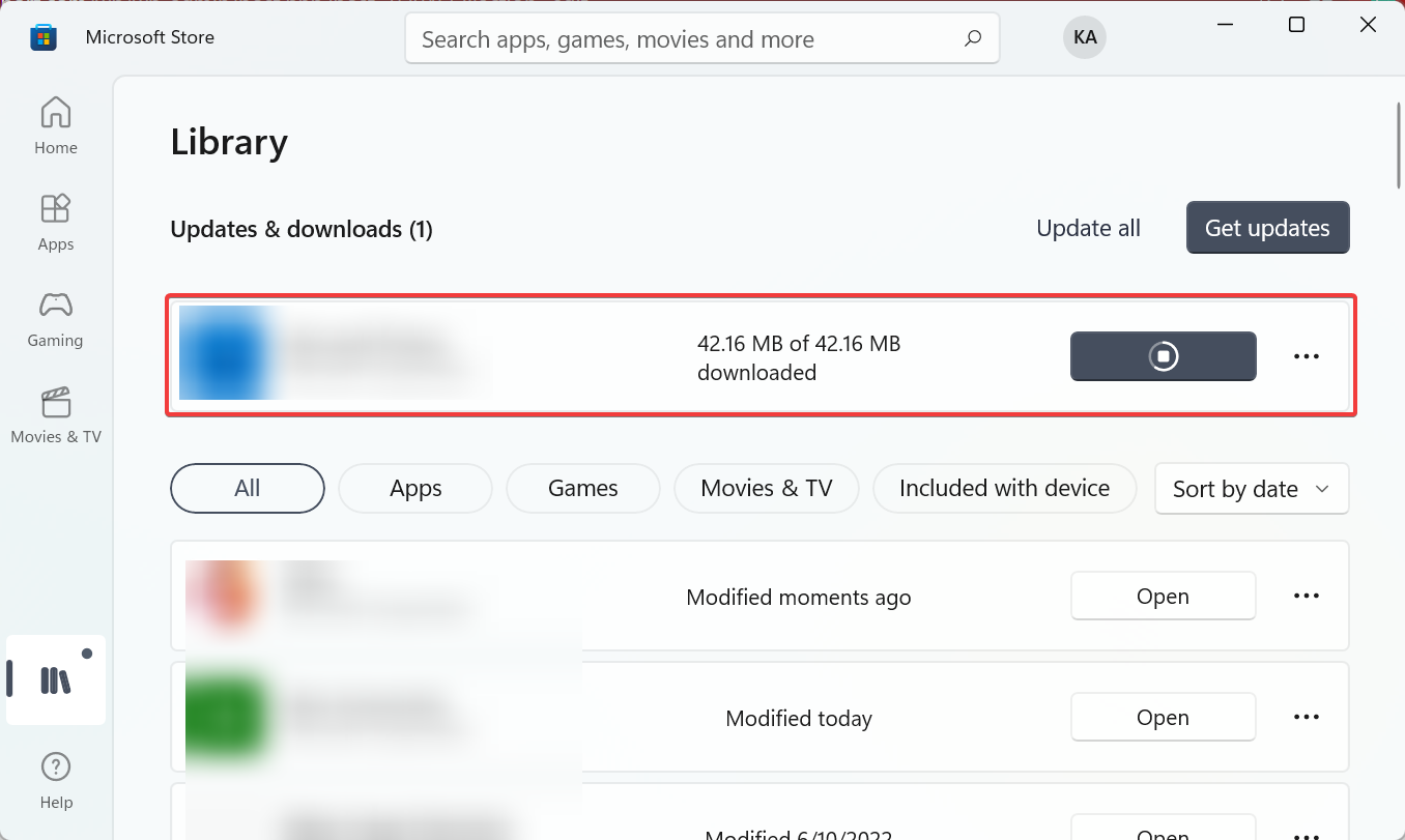 Ожидание установки обновления