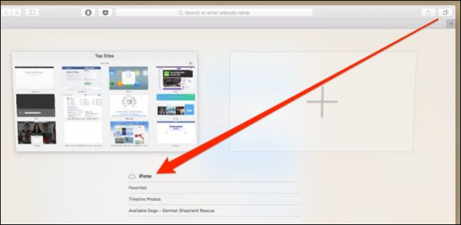 Список вкладок iPhone в Safari на Mac