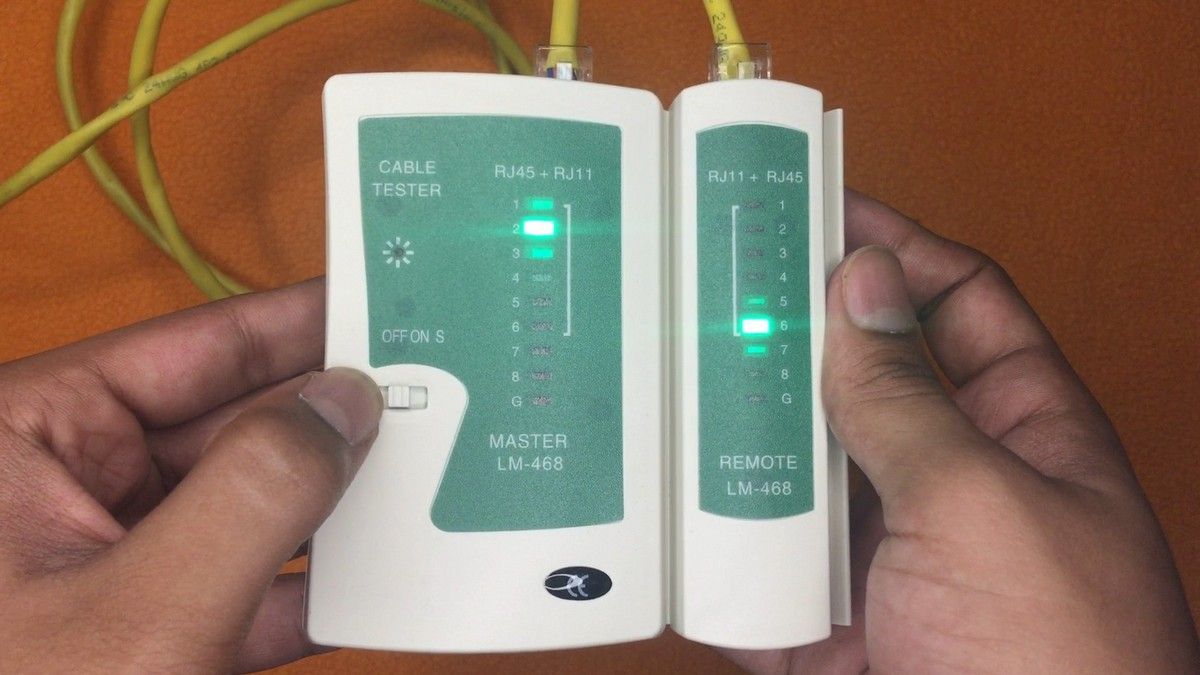 Test result of a crossover through Ethernet cable