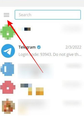 Menu Telegram PC