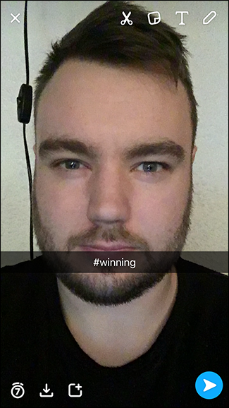 Варианты стилей текста на Snap