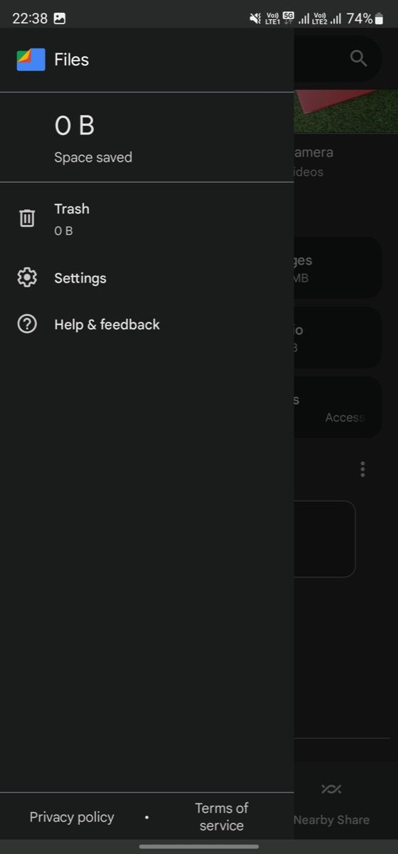 Настройки Files