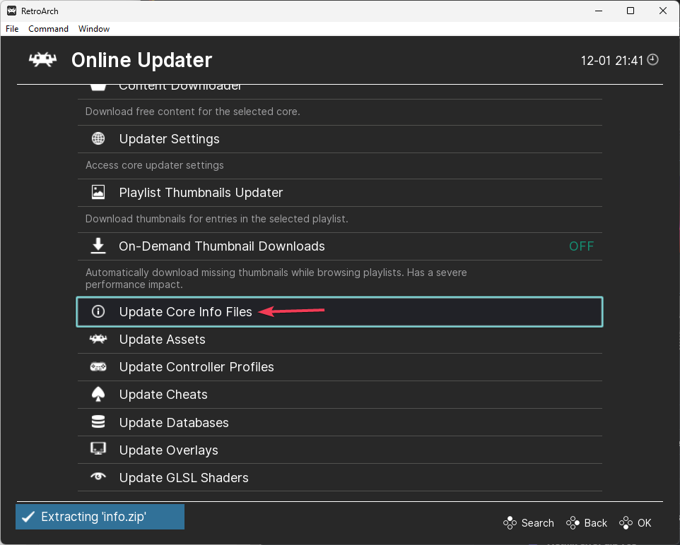 Обновление информации о ядрах