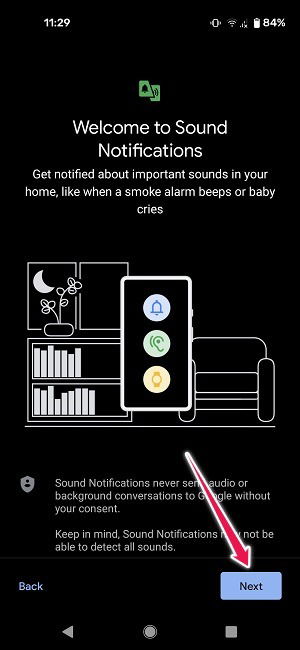 Приветствие в Sound Notifications