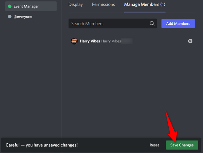Нажмите «Сохранить изменения» внизу.