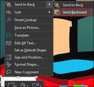 Перемещение белого прямоугольника за изображение в слайде