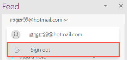 Нажмите Выйти в вашей ленте