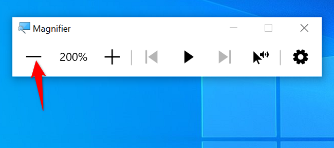 Кнопка уменьшения масштаба в приложении Лупа.