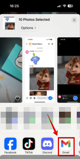 Кнопка Поделиться в галерее