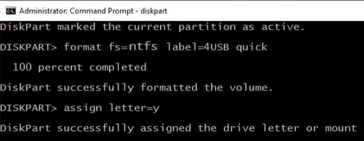 Assign letter diskpart