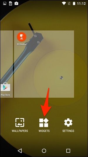 Экран выбора виджетов на Android