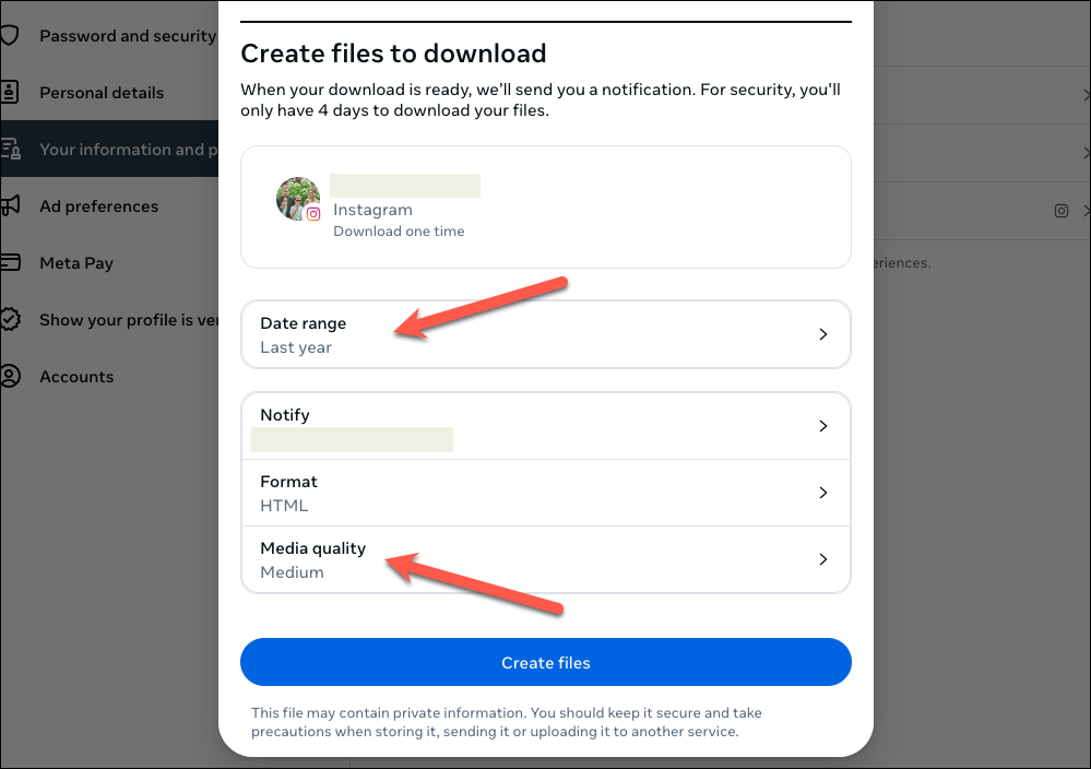 Создание файлов для скачивания