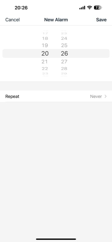 setting alarm time in the fitbit app
