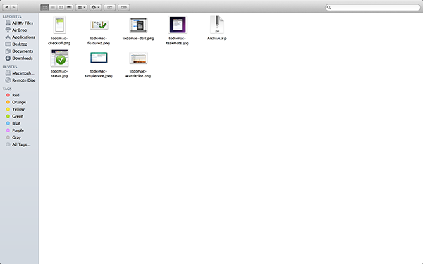 Готовый ZIP‑архив в папке Finder