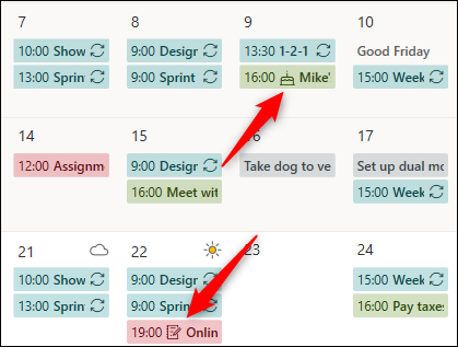 Two appointments with charms automatically applied.