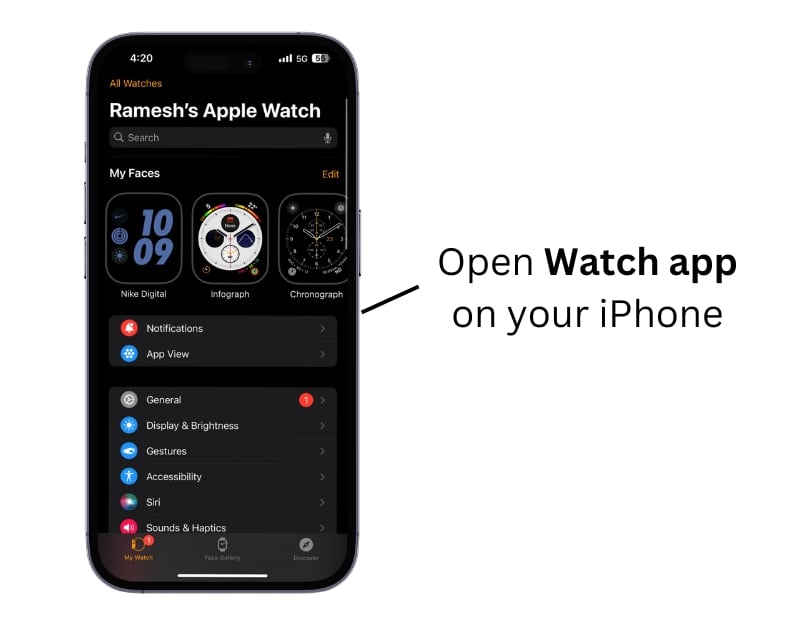 Приложение Apple Watch на iPhone