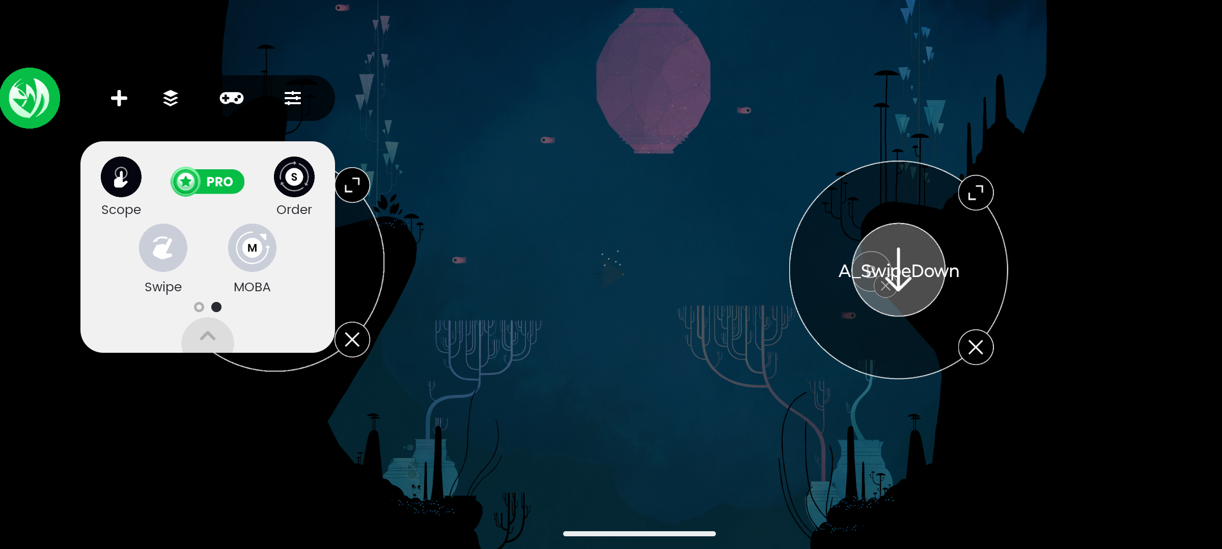 Кнопки, сопоставленные в Mantis Gamepad Pro.