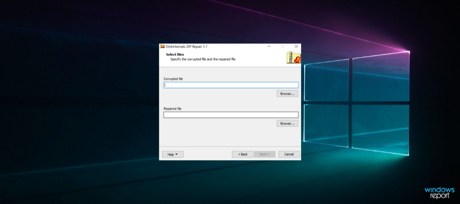 Интерфейс DiskInternals ZIP Repair