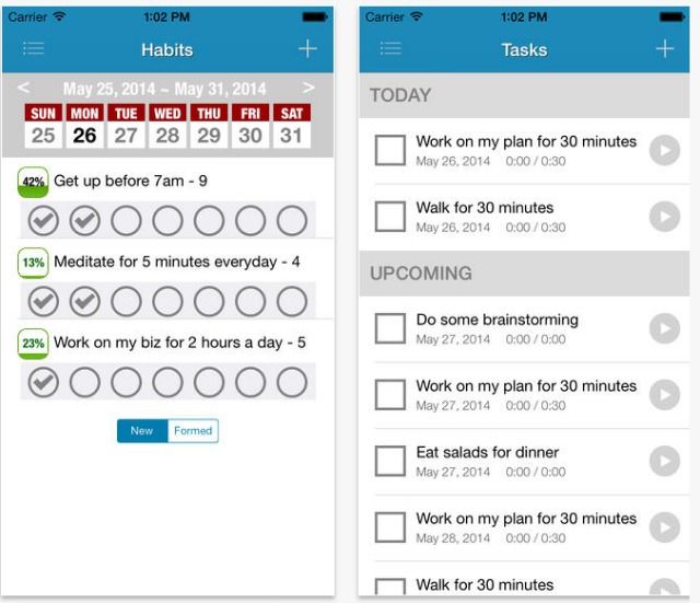 Визуализация целей в приложении GoalsOnTrack