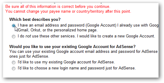 Пример экрана создания аккаунта Google при регистрации