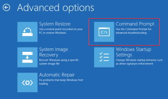 Командная строка в среде восстановления
