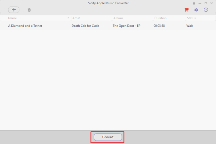 Кнопка Convert в Sidify: запустить конвертацию музыки и удалить DRM